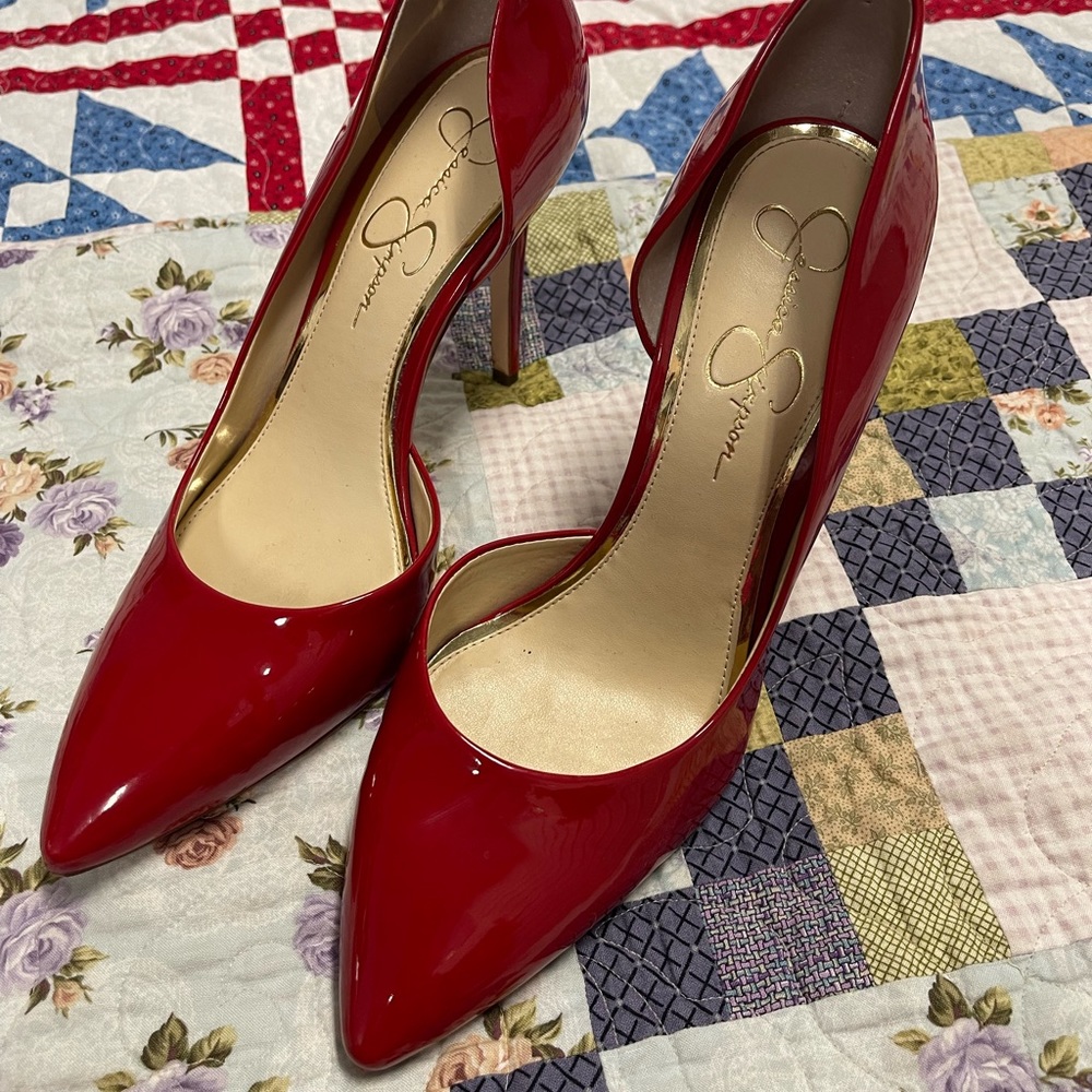 EUC Jessica Simpson RED stilettos